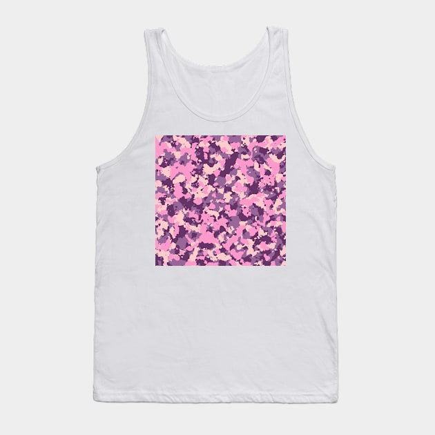 Purple Camouflage Tank Top by Tshirtstory